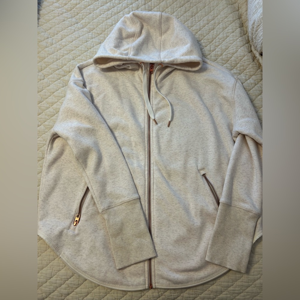 Cream Zip-Up Hoodie